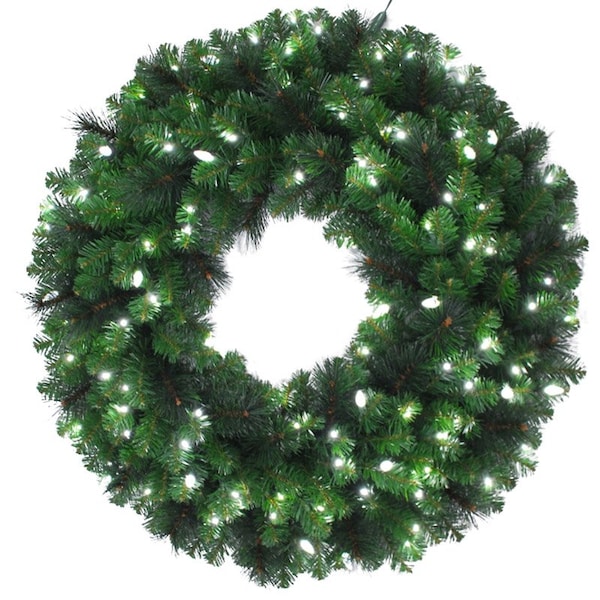 Celebrations Platinum Celebrations Platinum 36 in. D LED Prelit Pure White Mixed Pine Christmas Wreath MPWR-36-WAC6PWA - main